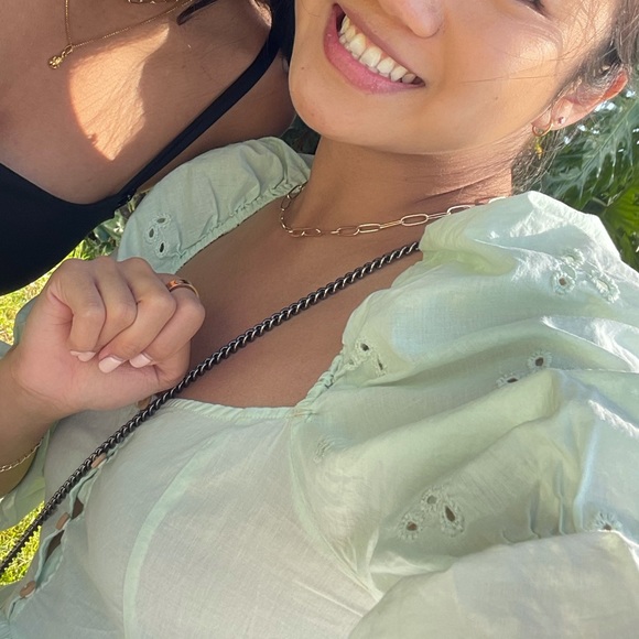 ZARA GREEN EYELET TOP - Picture 3 of 3